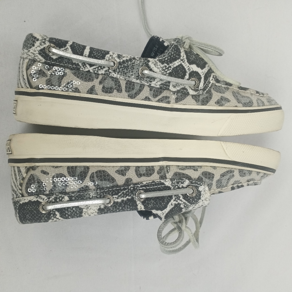 Sperry Zebra And Leopard Print Sequined Top Sider… - image 8